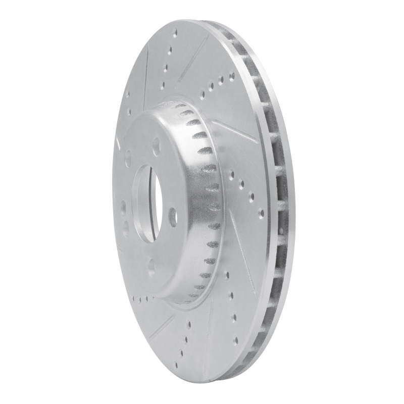 Mercedes-Benz GLC350e Brake Rotor (1) - Rear Left - R1 Concepts - Drilled & Slotted - Silver - `16-`23